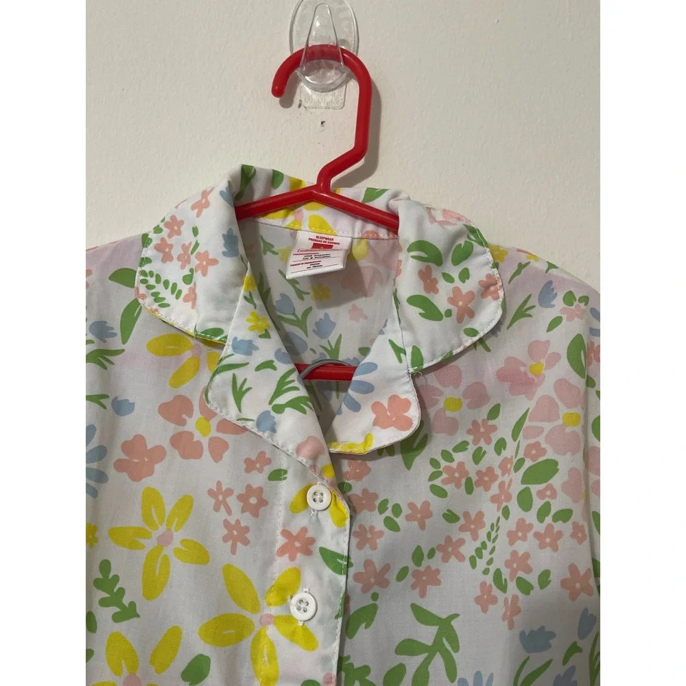 Floral Boho CottageCore Casual Girls Pajamas Sleepwear Short Sleeve Pants Size 4